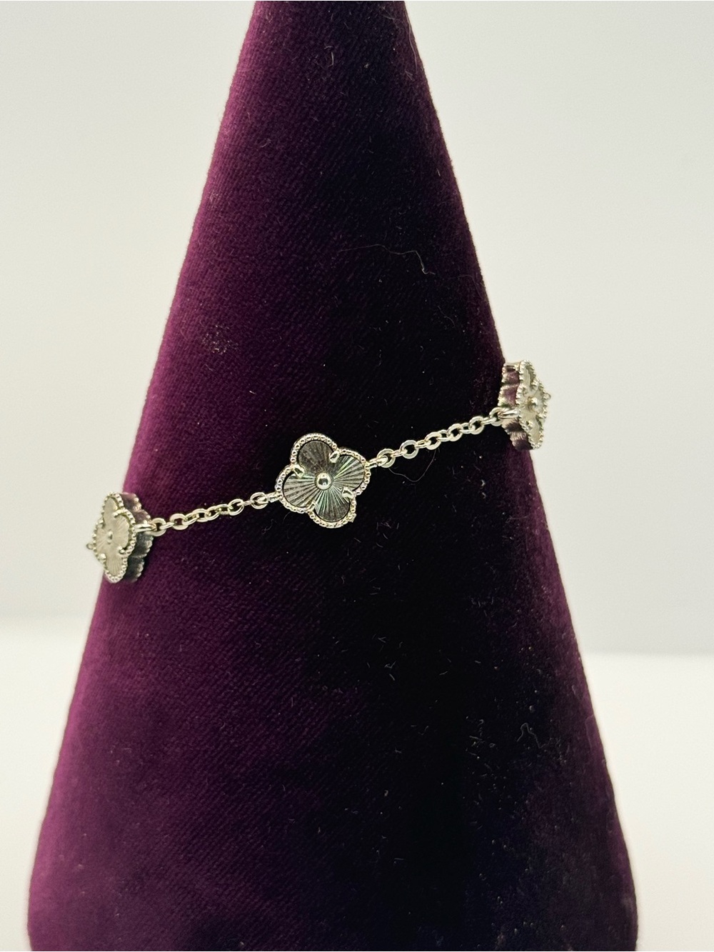Floral Clover Link Bracelet - Adjustable